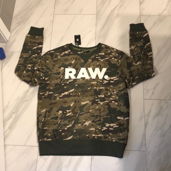 Nwt Mens Gstar Raw Camo Pullover 